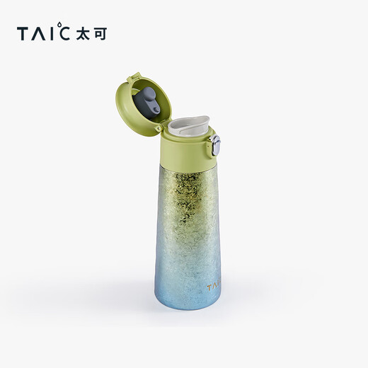 TAIC pure titanium thermos cup, one-click pop-up lid, lightweight thermal insulation and cold storage accompanying water cup, small portable titanium cup holiday gift, Luoluoqing 420ml