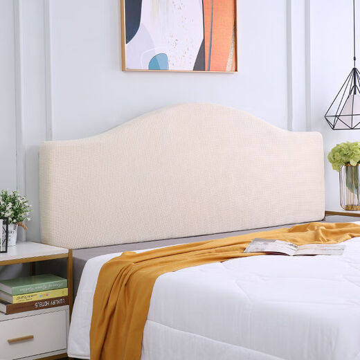 Fengwo bedside cover semi-curved special-shaped bag thickened universal simple wooden backrest concave and convex 22 cat scratches light gray thickened polar fleece square / round / 1.5 meters suitable for 1.4-1.6 meters bedside