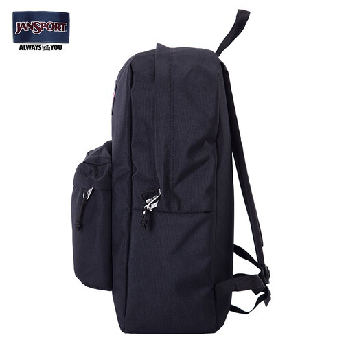 JANSPORT Jasper School Bag Lightweight Backpack Men's and Women's Travel Bag Simple Backpack Computer Bag Student Campus 4QUE008 Jazz Black-Side Bag + Compartment