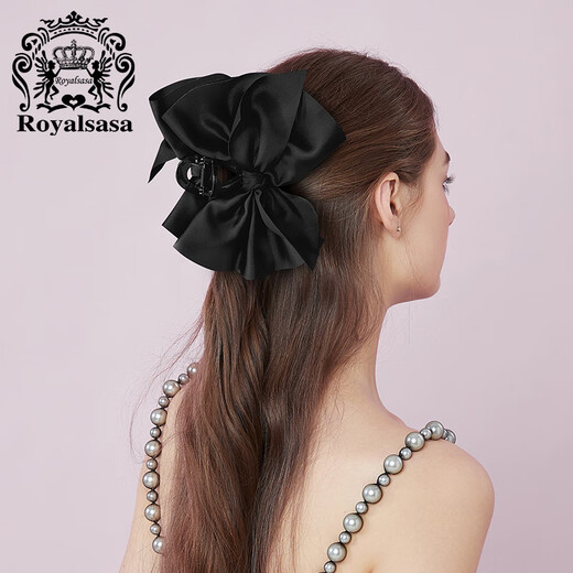 Royal sasa royal salsa hair clip double-sided bow head feminine temperament fugitive princess grip clip satin hair grip to increase hair volume