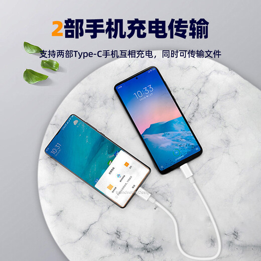 Trendsetter dual type-c data cable short-line power bank line PD fast charging charging line 65W suitable for Xiaomi Samsung Lenovo Huawei mobile phone tablet data transmission mutual charging line pair charging line