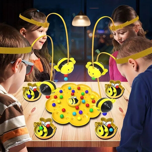 Little bees collecting nectar magnetic beads children's fishing toys 4 years old and above parent-child interactive early education for boys and girls Hard-working little bees collecting nectar Game package for two