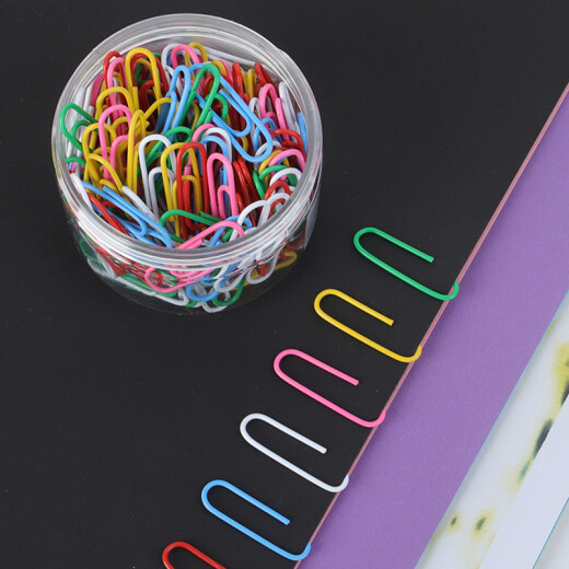 Tianzhang Office (TANGO) Colored Paper Clips 3#29mm Nickel-plated Metal Anti-rust Paper Clips 160 pieces/tube*3 tubes office supplies