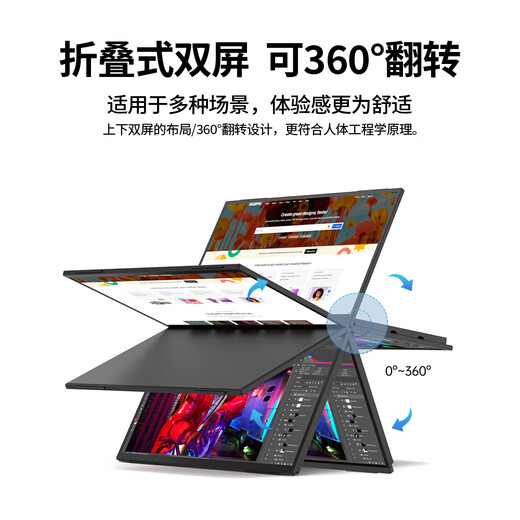 斯波兰（sibolan）可折叠双屏便携式显示器 电脑笔记本触控手机Ps5外接扩展办公炒股游戏副屏幕 触摸款丨折叠双屏15.6英寸 【一线直连丨免驱动】