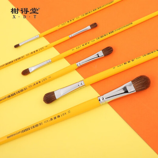 谢德堂水粉画笔榭得堂狼毫笔刷826丙烯油画半圆水彩毛笔套装 双号套装(2号4号6号8号10号12号)