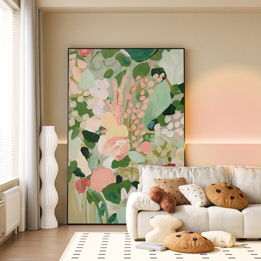 FACAI cream style high-end living room mural wabi-sabi style hanging painting entrance decorative painting restaurant large-size floor-standing painting