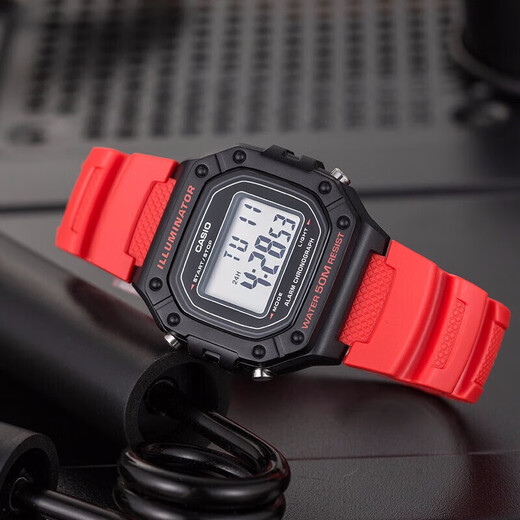 CASIO watch men's retro small square sports waterproof student men's and women's f91w series watch W-218H-4B