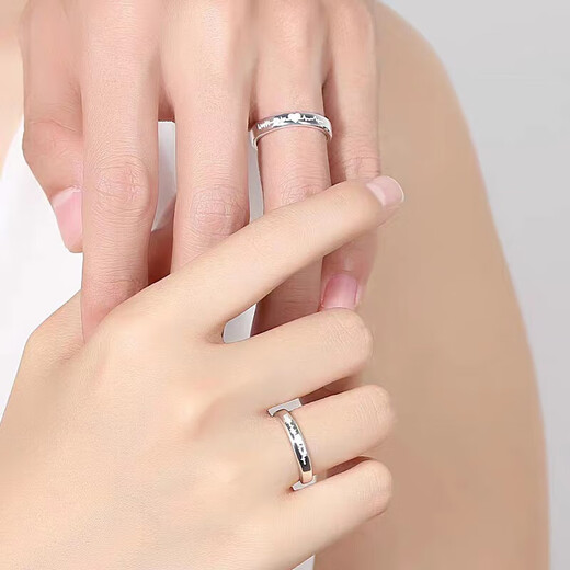 MZMZ electrocardiogram PT950 platinum couple ring platinum ring live proposal ring birthday gift for girlfriend and wife noble platinum model-beating ring