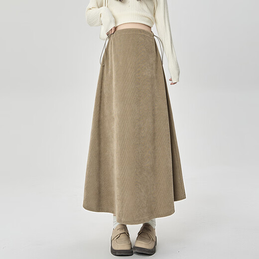 Miduli Maternity Skirt Autumn and Winter European Cotton Velvet Skirt A-Line Pleated Skirt Winter Pregnancy Long Skirt Maternity Wear Black XL