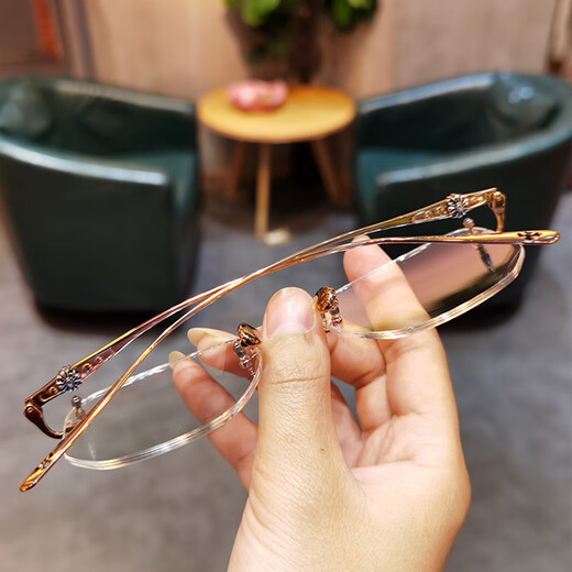 JIANDAN (JIANDAN) glasses frame myopia can match the degree of men and women pure titanium ultra-light frame punched hole frame for business travel students learning [frame] 695 silver 1.67 (300-500 degrees) Wanxin anti-blue light