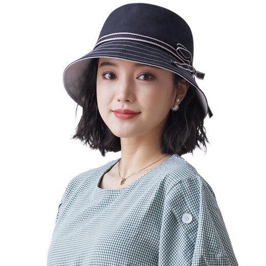 677888 Beckenhut Frauen im koreanischen Sommerhut Sommerfischer Hut Mode Sonnenschutz Sonnenhut Schwarz und Blau