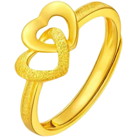 Puli Hong Kong duty-free gold ring for women, non-fading, real gold imitation 999 pure gold love ring, live mouth, adjustable gift, large flower ring, same style for men and women