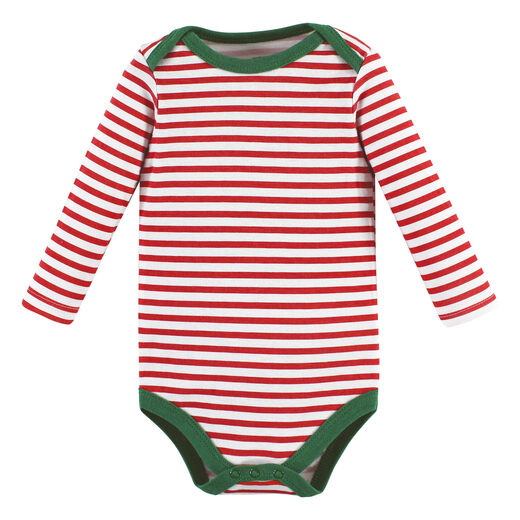 HUDSON BABY Unisex Baby Cotton Long Sleeve Bodysuit White Christmas 3-6 Months