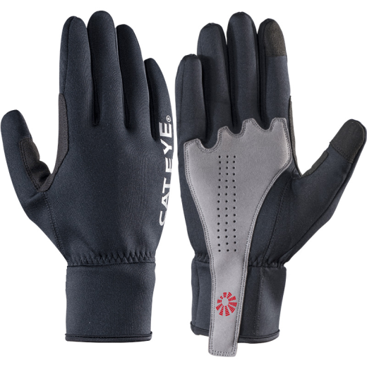 Cateye (CATEYE) bicycle riding gloves men's winter windproof touch screen mountain bike gloves long finger riding equipment black gray M