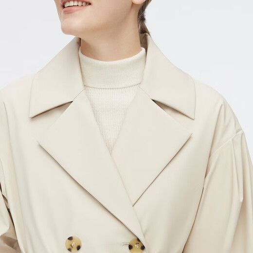 Bosideng (BOSIDENG) off-size clearance windbreaker goose down down jacket women's style mid-length new national standard 90 down shopping mall same style oatmeal color 7185 M 165/88A