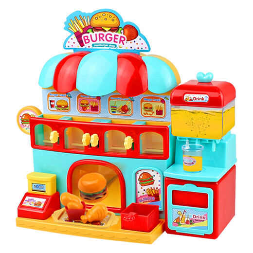 Beizhilu New Happy Burger Shop Toy Bakery Xiaoling Playing House Superman Machine de bebidas Agua eléctrica Cainifang 9901