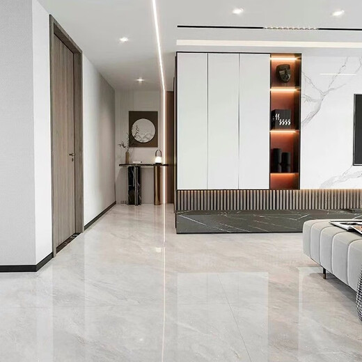 XMSJ佛山亮光通体大理石瓷砖600x1200客厅防滑耐磨地砖厨房卫生间墙砖 12803 灰色 600*1200