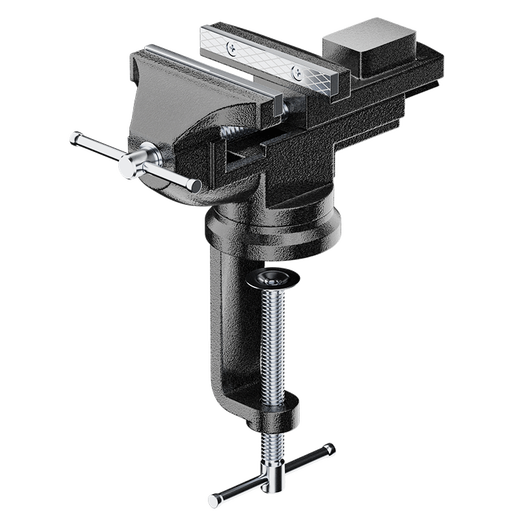 Delixi vise small multi-functional household 360-degree rotating bench vise table vise workbench mini bench vise small vise (with anti-slip pad + gloves)