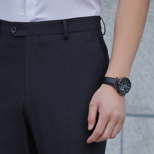 雅戈尔（YOUNGOR）西服裤男西装裤TR裤裤子亲肤顺滑垂顺西裤新品 GCHX3D848AWA黑色 32 180/80A