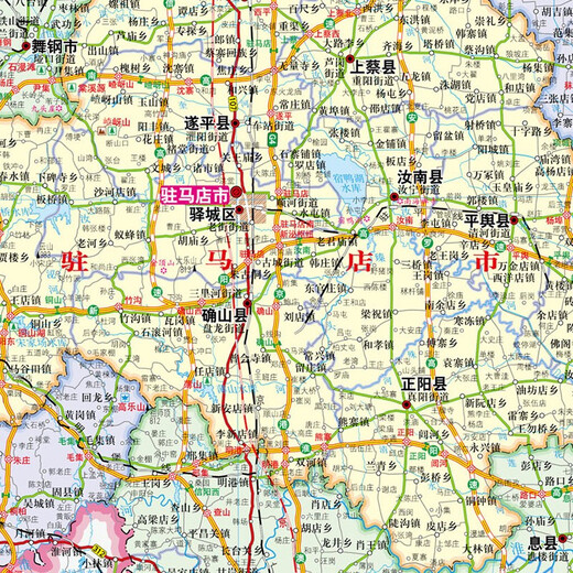 Henan Map 1068*749 mm Papierwandaufkleber 2025 Gelände und Transportkarte der Region