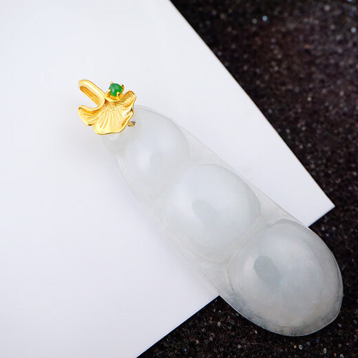 Tan Haichun 18k gold buckle jade top bead pendant clip buckle does not fade bean leaf universal au750 bag installation K3-K yellow (small buckle)