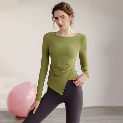 Sporn Yoga Suit Women's Long Sleeve Autumn and Winter Sexy Stretch Sports Suit Slim Fit Pilates Quick-Drying Fitness Suit Black Top + Bra + Pants M 98-105Jin Jin equals 0.5 kg