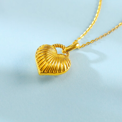 Chiba Jewelry 18k gold pendant Ocean Blue Heart - Small Shaoqing craftsmanship fashionable and simple new style for girlfriend birthday gift 18k gold pendant