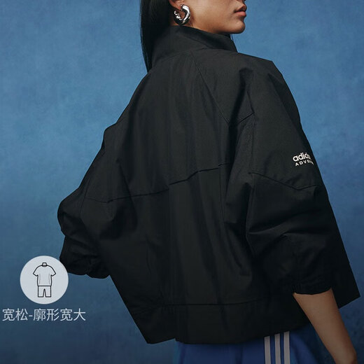 阿迪达斯（adidas）三叶草外套女装秋季新款健身运动服立领防风休闲夹克IB7374 IB7374黑色 XS
