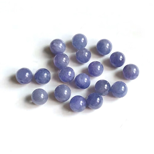 DRJEFUN natural tanzanite single bead, tanzanite loose bead, fashionable women's crystal bracelet diy round bead spacer bead accessories, selected 6mm one