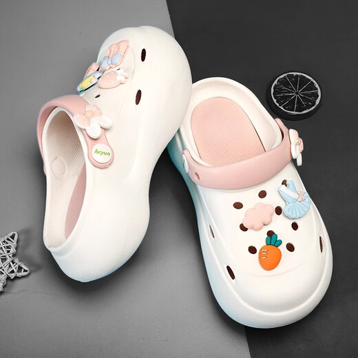 LINGLI Girls' Crocs Children's Slippers 2026 New Summer Baotou Beach Shoes Medium and Large Children's Sandals Girls' Sandals 1903 Beige 31 31-32 Same Size