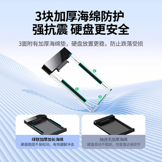 Lulian USB3.0 mobile hard drive box 2.5-inch Type-C hard drive box suitable for desktop notebook SATA serial port SSD solid-state mechanical hard drive box external hard drive case USB3.0 removable | with two-in-one line