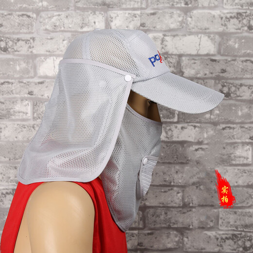 Ewitgo fishing hat, sun protection equipment, complete set of sun protection hat, anti-mosquito hat, outdoor men's fishing anti-insect cover, anti-mosquito mask, light gray, one size fits all