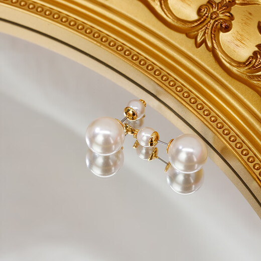 Fellala (fallala) double-sided pearl earrings, high-end, light luxury imitation pearl earrings, earrings, gifts for best friends and girlfriends during festivals, same style in shopping malls