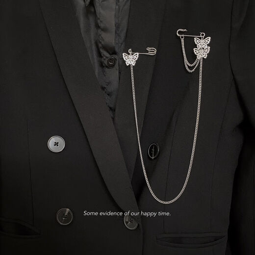 Nianfu pendant pin clip chain brooch men and women long cross pin brooch suit accessories for wife small fire chain brooch