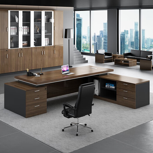 Gongxingtang Office Furniture Boss Desk Desk Modern Simple Executive Desk President Desk Manager Desk Supervisor Desk Work Desk 1.8 Meter Luxurious Double Cabinet