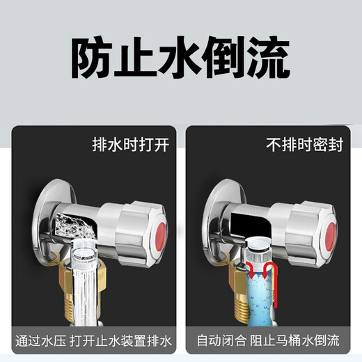 Humin 4-point copper joint toilet one-way check valve water inlet prevents toilet liquid backflow backflow water heater water pipe check valve inner wire flows to outer wire pure copper valve body one pack