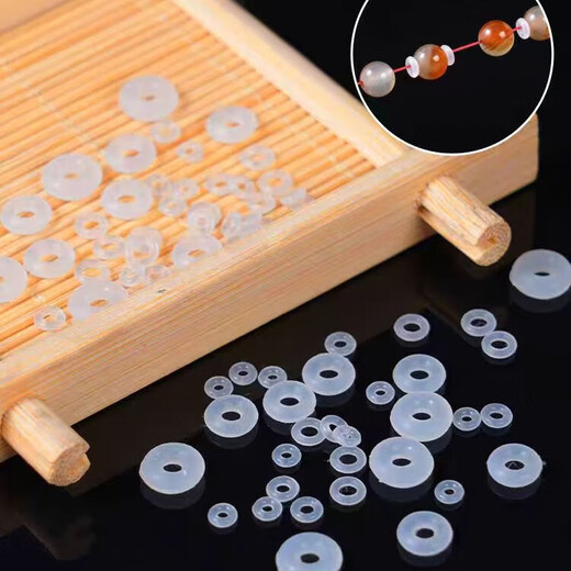 Muyu jewelry crystal bracelet spacer silicone spacer pearl wenwan jade high-end bracelet anti-slip wear rubber transparent silicone spacer 3*1*1mm 100 pieces