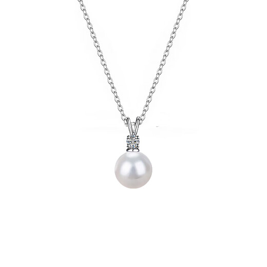 Pearl Necklace Platinum Pendant Holding Seawater Single Pendant PT950 Large Perfect Round Flawless Light Luxury 3mm Platinum