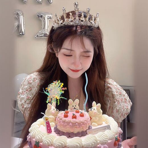 Birthday crown tiara for girls, high-end goddess 18-year-old adult headband, elegant princess bride wedding J silver birthday crown