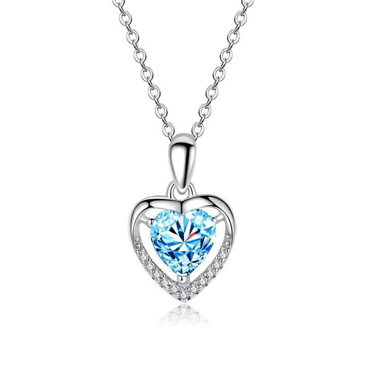 MZMZ platinum necklace for women pt950 platinum clavicle chain fashion pendant Valentine's Day birthday gift for girlfriend and wife pt950 platinum necklace + heart of the ocean white diamond pendant