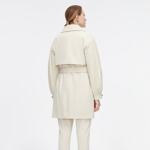 Bosideng (BOSIDENG) off-size clearance windbreaker goose down down jacket women's style mid-length new national standard 90 down shopping mall same style oatmeal color 7185 M 165/88A