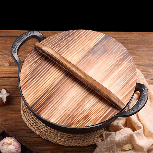 Baijie fir pot lid household wooden pot lid solid wood lid round wok lid large pot lid water tank lid 32cm