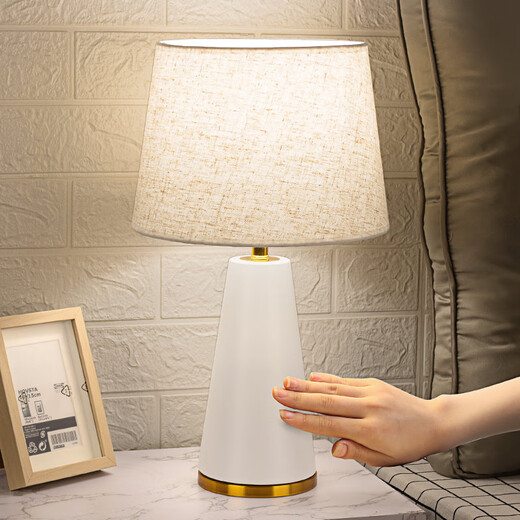 宅品（home taste）北欧床头柜台灯轻奢床头装饰台灯卧室床头灯家用简约现代高端触摸 【哑白】 按钮开关+单一亮度 暖光 5W