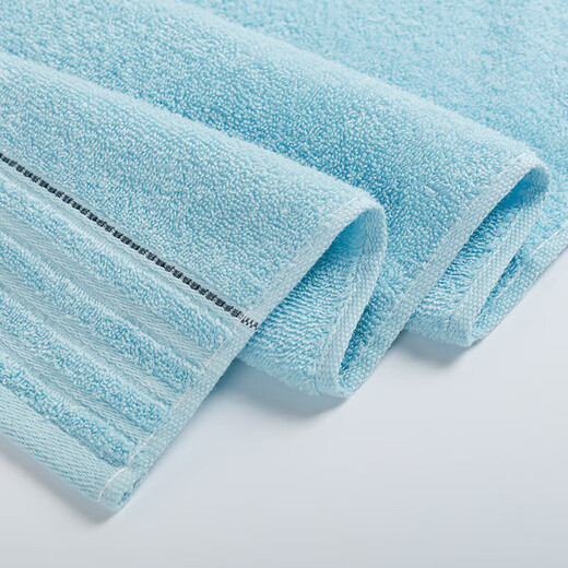 Jie Liya (Grace) Xinjiang long-staple cotton towel 2 pack household soft pure cotton absorbent face washcloth 60*30cm blue + rice