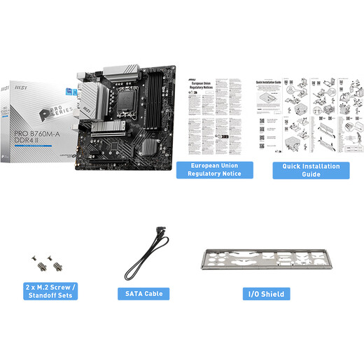 微星（MSI）PRO B760M-A DDR4 II 游戏电脑主板 支持 CPU 14600KF/12600KF/13490F(Intel B760/LGA 1700)