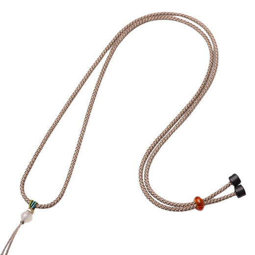 Minamiuri finely knitted pendant lanyard tied with Buddhist amulet jade pendant lanyard simple play string rope fine pendant rope necklace rope adjustable pineapple rope pendant rope - black