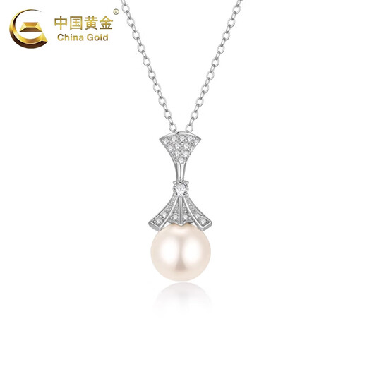 CHINA GOLD Skirt Pearl Pendant S925 Silver Freshwater Pearl Necklace Women's Niche Practical Valentine's Day Practical Birthday Gift Skirt Pearl Necklace Brand Gift Box