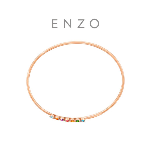Chow Tai Fook ENZO Rainbow Series 18K Gold Colorful Gemstone Diamond Bracelet for Women EZV8013