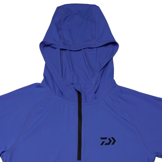 DAIWA fishing clothing sun protection clothing DE-5909CS hooded short-sleeved shirt summer T-shirt dark blue-M size