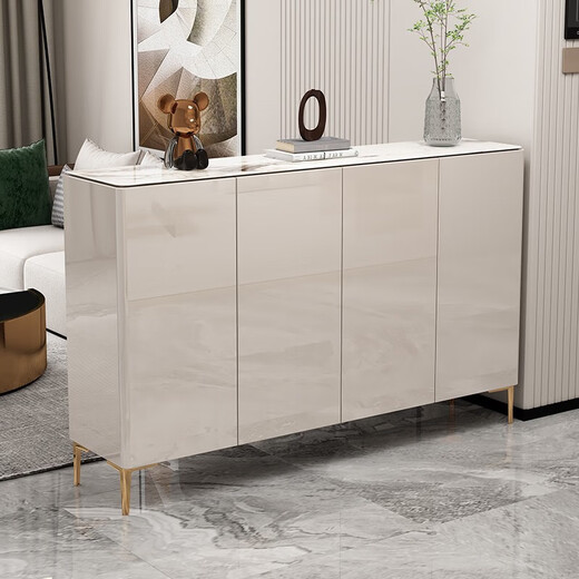 Dieser Künstler ist ein leichter luxuriöser Schuhschrank, Haushaltstürstein -Lagerschrank, Eingangshalle Eingangsschrank, Wohnzimmer -Trennschrank, integrierte D684 Champagnerfarbe [Länge 140 Breite 34 Höhe 100
